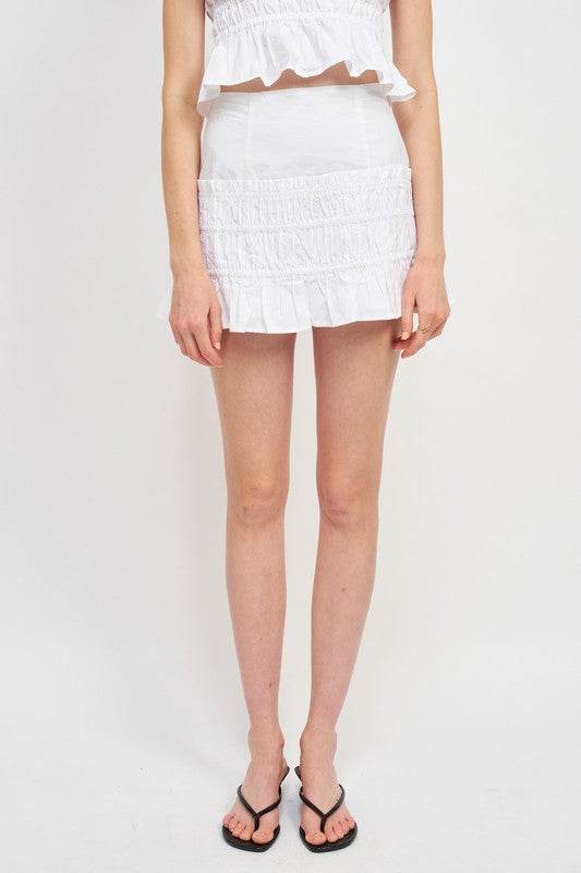 HIGH WAIST GATHERED MINI SKIRT - Shop Style & More | Fresh Looks, Everyday Deals & Free Shipping