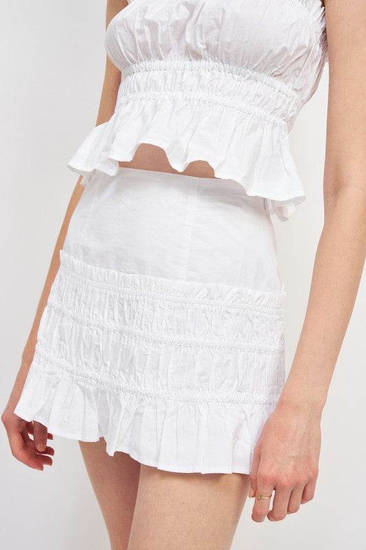 HIGH WAIST GATHERED MINI SKIRT - Shop Style & More | Fresh Looks, Everyday Deals & Free Shipping
