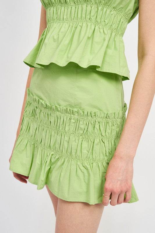 HIGH WAIST GATHERED MINI SKIRT - Shop Style & More | Fresh Looks, Everyday Deals & Free Shipping