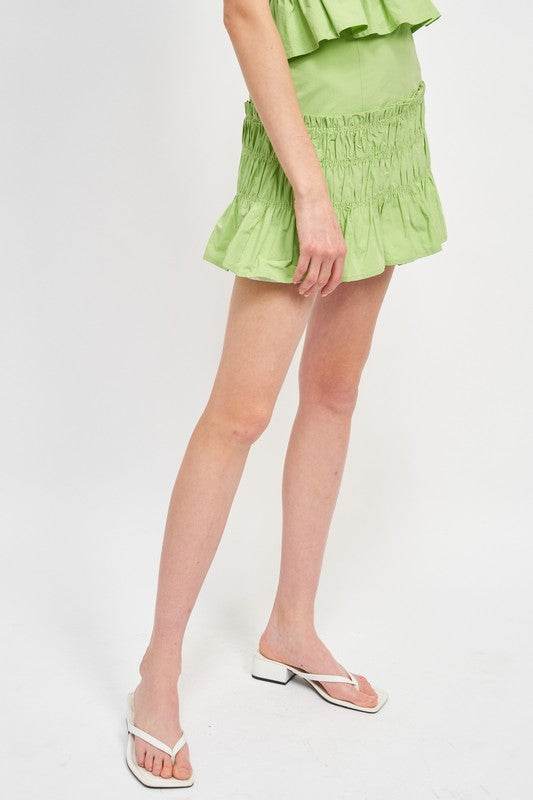 HIGH WAIST GATHERED MINI SKIRT - Shop Style & More | Fresh Looks, Everyday Deals & Free Shipping