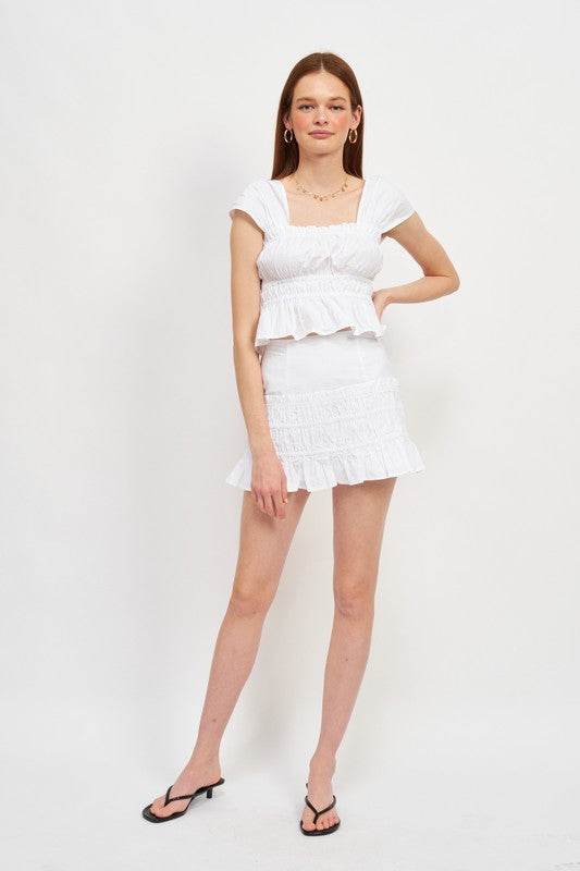 HIGH WAIST GATHERED MINI SKIRT - Shop Style & More | Fresh Looks, Everyday Deals & Free Shipping