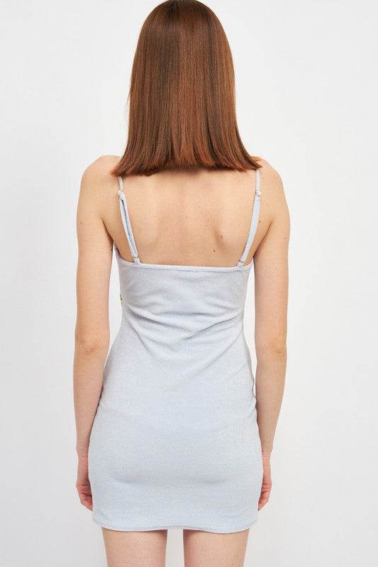 CUT OUT FLEECE MINI DRESS WITH KNOT DETAIL - Shop Style & More | Fresh Looks, Everyday Deals & Free Shipping