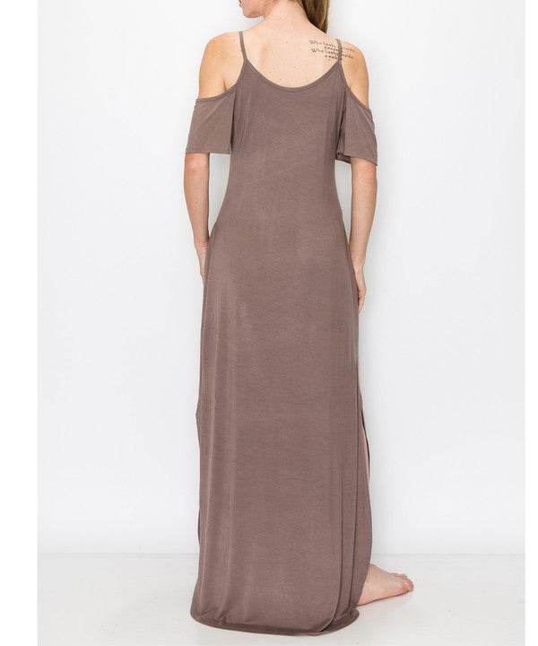 BAMBOO COLD SHOULDER MAXI DRESS - Shop Style & More | Fresh Looks, Everyday Deals & Free Shipping
