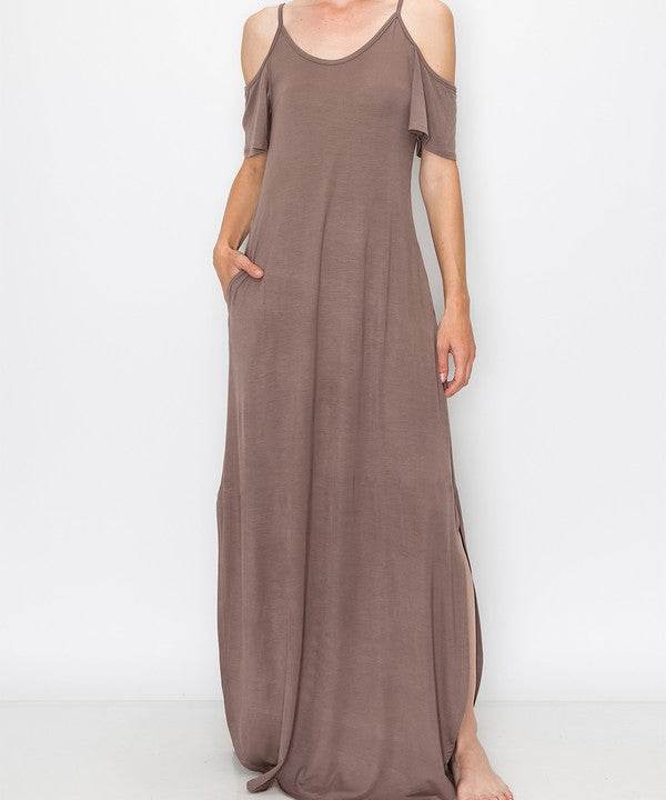 BAMBOO COLD SHOULDER MAXI DRESS - Shop Style & More | Fresh Looks, Everyday Deals & Free Shipping
