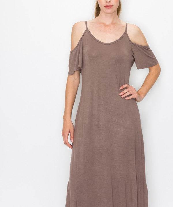 BAMBOO COLD SHOULDER MAXI DRESS - Shop Style & More | Fresh Looks, Everyday Deals & Free Shipping