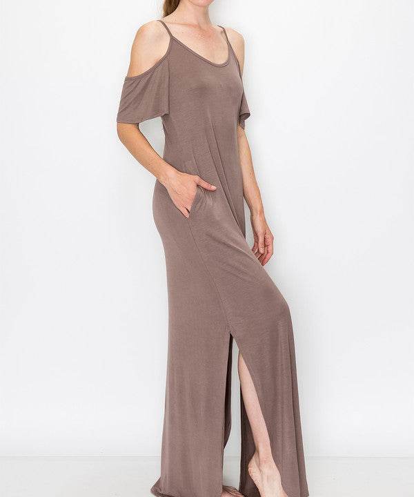 BAMBOO COLD SHOULDER MAXI DRESS - Shop Style & More | Fresh Looks, Everyday Deals & Free Shipping