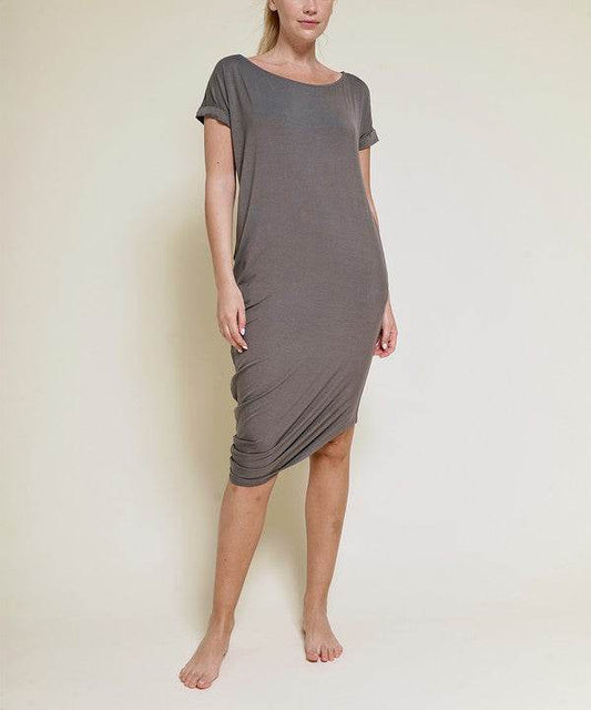 BAMBOO ASYMMETRIC DOLMAN DRESS WITH POCKETS - Shop Style & More | Fresh Looks, Everyday Deals & Free Shipping