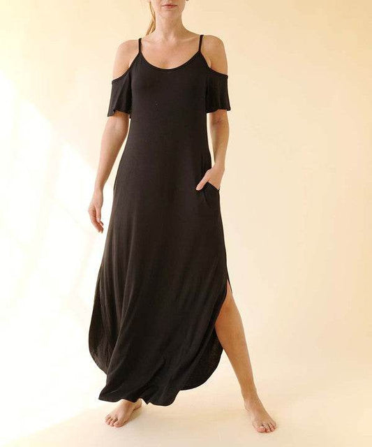 BAMBOO COLD SHOULDER MAXI DRESS - Shop Style & More | Fresh Looks, Everyday Deals & Free Shipping