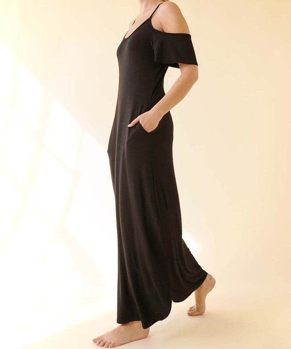 BAMBOO COLD SHOULDER MAXI DRESS - Shop Style & More | Fresh Looks, Everyday Deals & Free Shipping