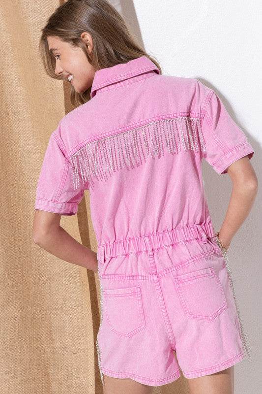 Washed Denim Overall Romper - Shop Style & More | Fresh Looks, Everyday Deals & Free Shipping