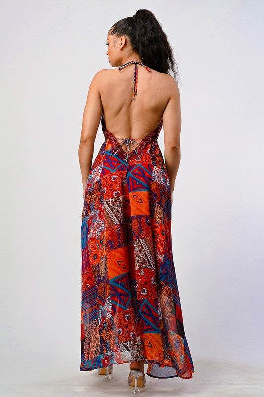 Bohemian print sequin lace trim maxi dress - Shop Style & More | Fresh Looks, Everyday Deals & Free Shipping