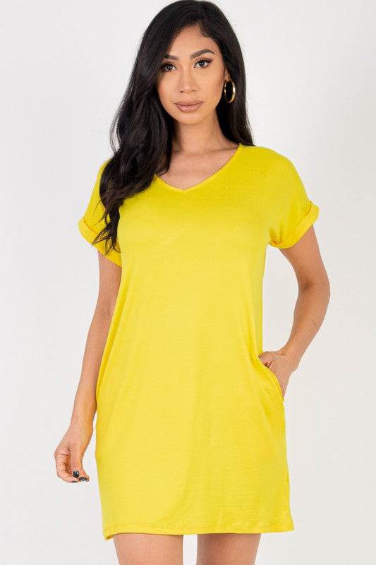 Short Cap Sleeve Pocket Mini T Shirt Dress - Shop Style & More | Fresh Looks, Everyday Deals & Free Shipping