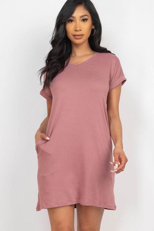 Short Cap Sleeve Pocket Mini T Shirt Dress - Shop Style & More | Fresh Looks, Everyday Deals & Free Shipping