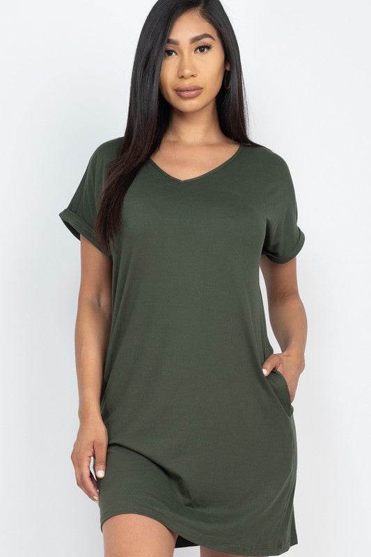 Short Cap Sleeve Pocket Mini T Shirt Dress - Shop Style & More | Fresh Looks, Everyday Deals & Free Shipping