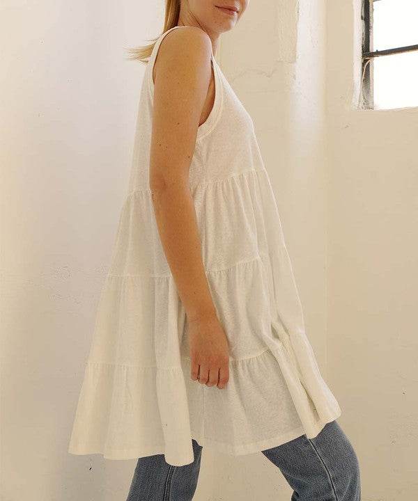 COTTON SLUB BABYDOLL TUNIC DRESS - Shop Style & More | Fresh Looks, Everyday Deals & Free Shipping