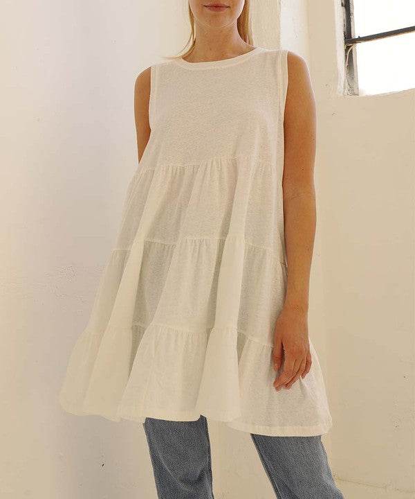 COTTON SLUB BABYDOLL TUNIC DRESS - Shop Style & More | Fresh Looks, Everyday Deals & Free Shipping