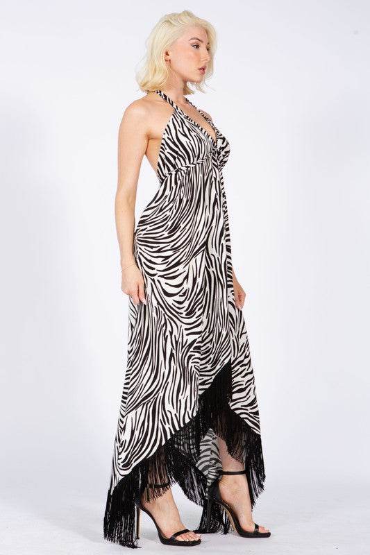 Fringed Trapeze Halter Dress - Shop Style & More | Fresh Looks, Everyday Deals & Free Shipping