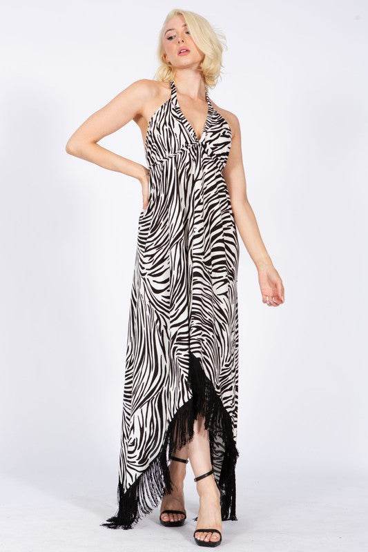 Fringed Trapeze Halter Dress - Shop Style & More | Fresh Looks, Everyday Deals & Free Shipping