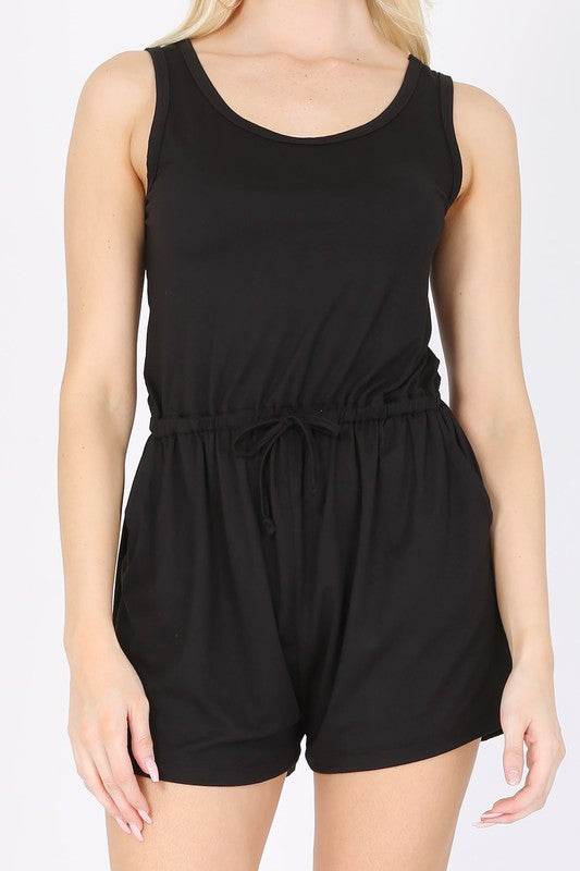 Drawstring Sleeveless Romper - Shop Style & More | Fresh Looks, Everyday Deals & Free Shipping