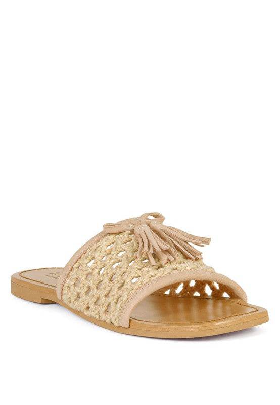 CEDAR HANDWOVEN NATURAL TASSEL FLATS - Shop Style & More | Fresh Looks, Everyday Deals & Free Shipping