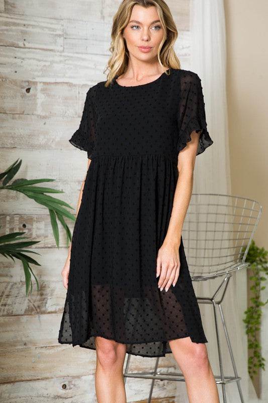 Swiss Dot Chiffon Dress - Shop Style & More | Fresh Looks, Everyday Deals & Free Shipping