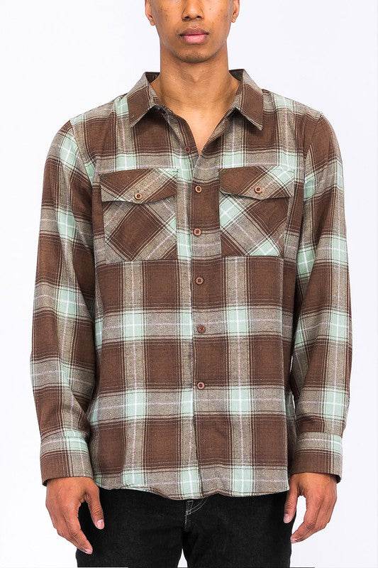 Regular Fit Checker Plaid Flannel Long Sleeve - Shop Style & More | Fresh Looks, Everyday Deals & Free Shipping