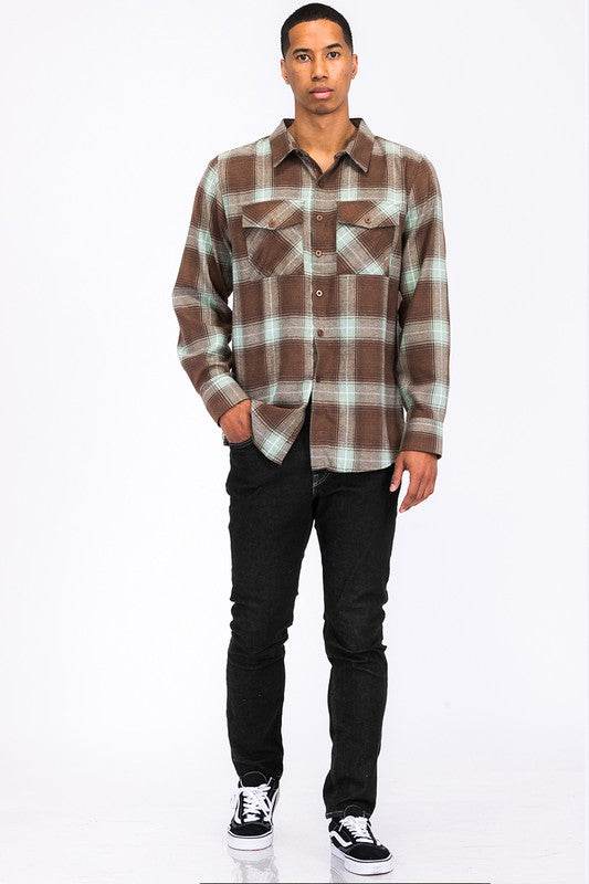 Regular Fit Checker Plaid Flannel Long Sleeve - Shop Style & More | Fresh Looks, Everyday Deals & Free Shipping