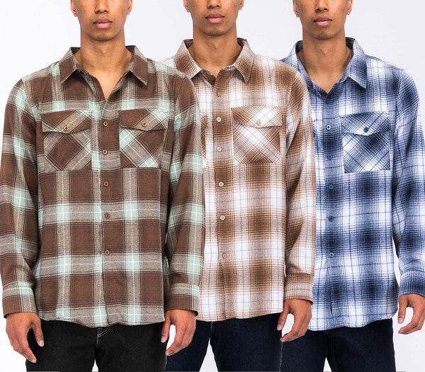 Regular Fit Checker Plaid Flannel Long Sleeve - Shop Style & More | Fresh Looks, Everyday Deals & Free Shipping