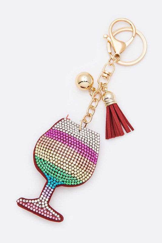 Mix Color Wine Glass Iconic Key Chain - Shop Style & More | Fresh Looks, Everyday Deals & Free Shipping