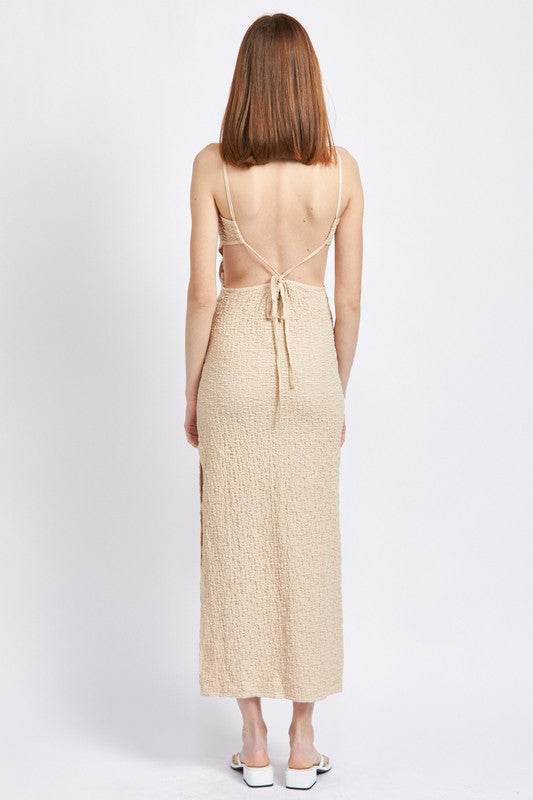 SPAGHETTI STRAP OPEN BACK MIDI DRESS - Shop Style & More | Fresh Looks, Everyday Deals & Free Shipping