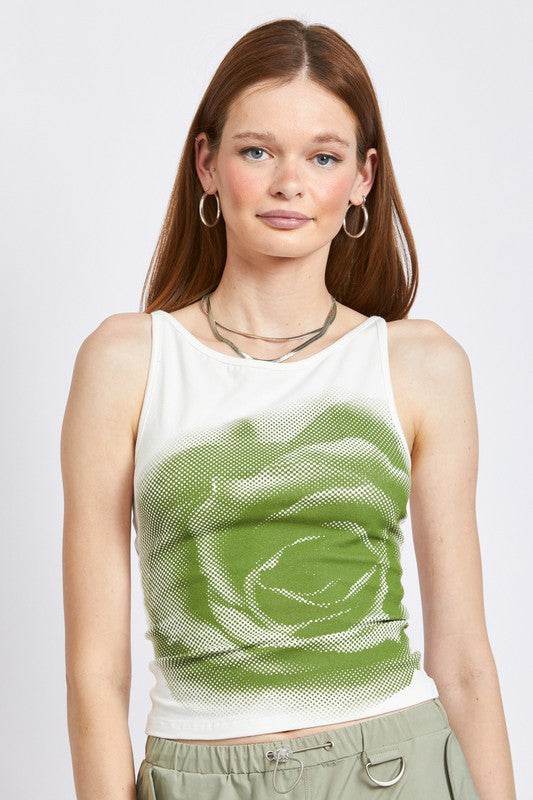 SCREEN PRINT BOAT NECK TANK TOP - Shop Style & More | Fresh Looks, Everyday Deals & Free Shipping