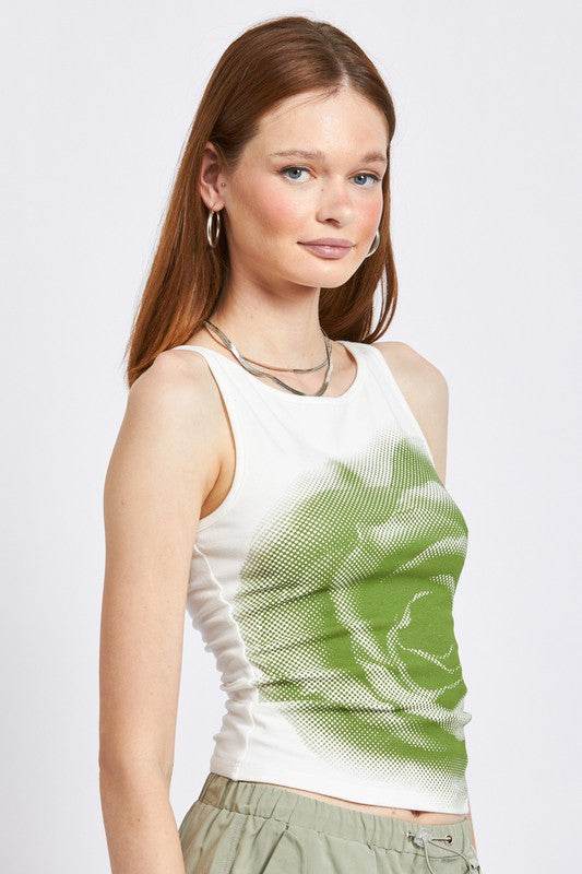 SCREEN PRINT BOAT NECK TANK TOP - Shop Style & More | Fresh Looks, Everyday Deals & Free Shipping