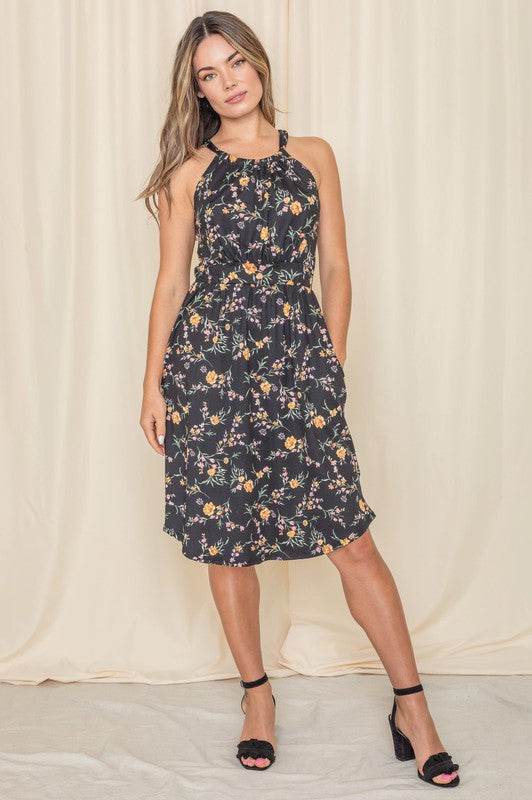 Floral Halter Top Midi Dress - Shop Style & More | Fresh Looks, Everyday Deals & Free Shipping