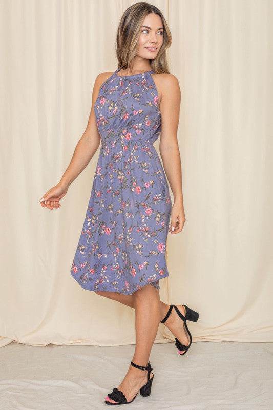 Floral Halter Top Midi Dress - Shop Style & More | Fresh Looks, Everyday Deals & Free Shipping