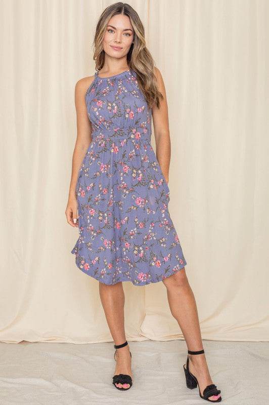 Floral Halter Top Midi Dress - Shop Style & More | Fresh Looks, Everyday Deals & Free Shipping