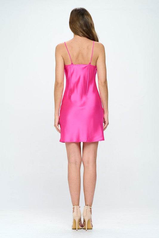 Solid Heavy Bias Cut Satin Slip Dress - Shop Style & More | Fresh Looks, Everyday Deals & Free Shipping