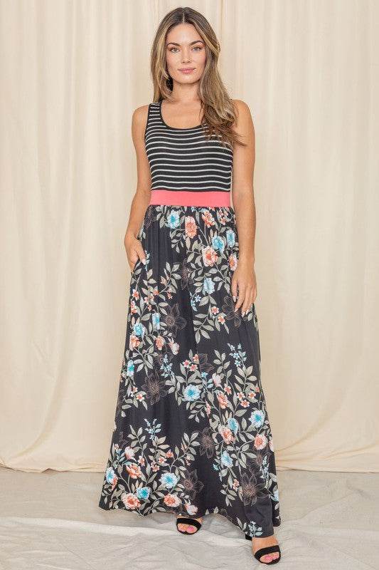 Sleeveless Floral Band Maxi Dress - Shop Style & More | Fresh Looks, Everyday Deals & Free Shipping