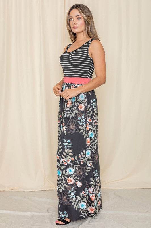 Sleeveless Floral Band Maxi Dress - Shop Style & More | Fresh Looks, Everyday Deals & Free Shipping