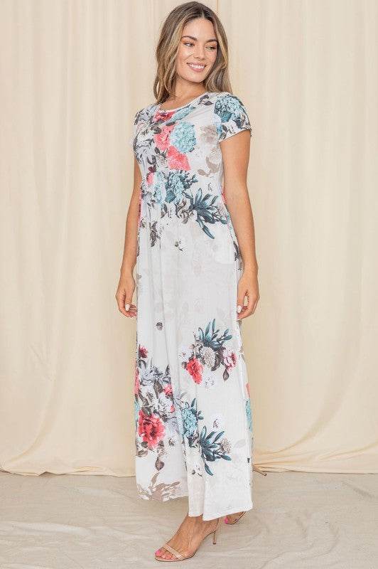 Short Sleeve Floral Maxi Dress - Shop Style & More | Fresh Looks, Everyday Deals & Free Shipping