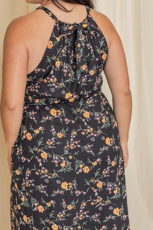 Plus Floral Halter Top Midi Dress - Shop Style & More | Fresh Looks, Everyday Deals & Free Shipping