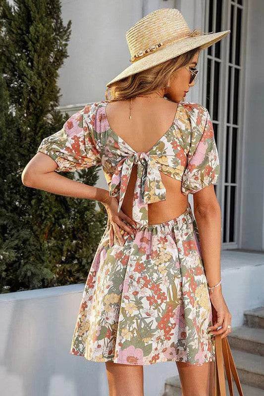 Floral Dress with Tie Detail - Shop Style & More | Fresh Looks, Everyday Deals & Free Shipping