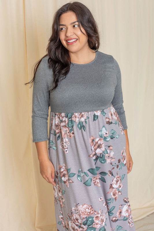 Plus Quarter Sleeve Floral Maxi Dress - Shop Style & More | Fresh Looks, Everyday Deals & Free Shipping