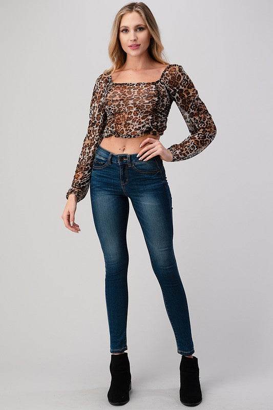 Leopard Mesh Crop Top - Shop Style & More | Fresh Looks, Everyday Deals & Free Shipping