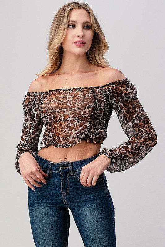 Leopard Mesh Crop Top - Shop Style & More | Fresh Looks, Everyday Deals & Free Shipping
