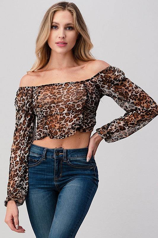 Leopard Mesh Crop Top - Shop Style & More | Fresh Looks, Everyday Deals & Free Shipping