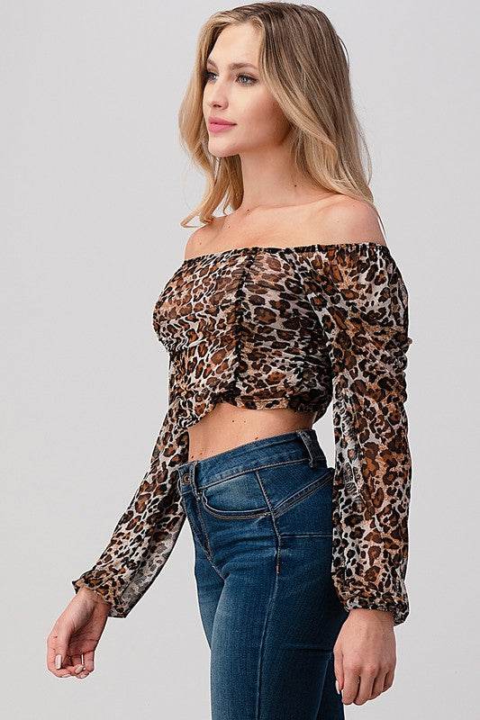 Leopard Mesh Crop Top - Shop Style & More | Fresh Looks, Everyday Deals & Free Shipping