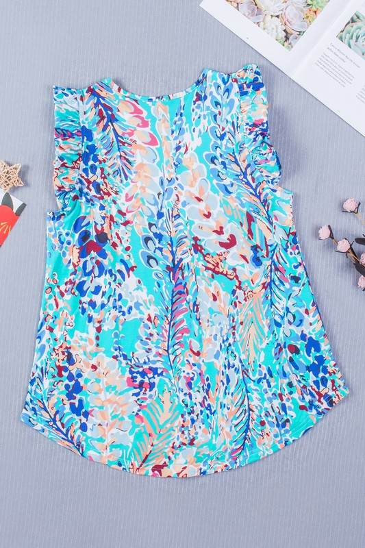 Floral Print Tank Top with Ruffles - Shop Style & More | Fresh Looks, Everyday Deals & Free Shipping