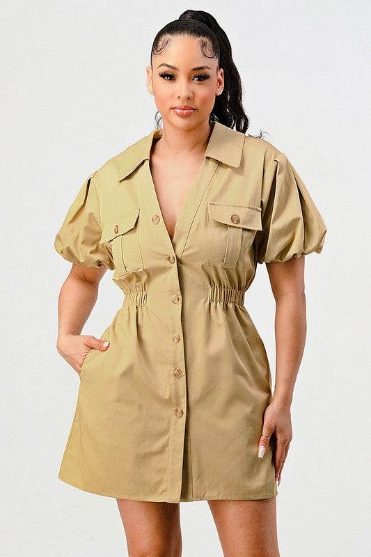 Casual but trendy safari mini dress - Shop Style & More | Fresh Looks, Everyday Deals & Free Shipping