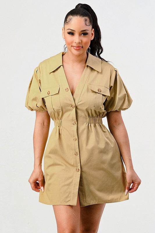 Casual but trendy safari mini dress - Shop Style & More | Fresh Looks, Everyday Deals & Free Shipping