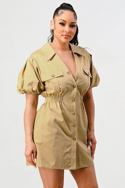 Casual but trendy safari mini dress - Shop Style & More | Fresh Looks, Everyday Deals & Free Shipping